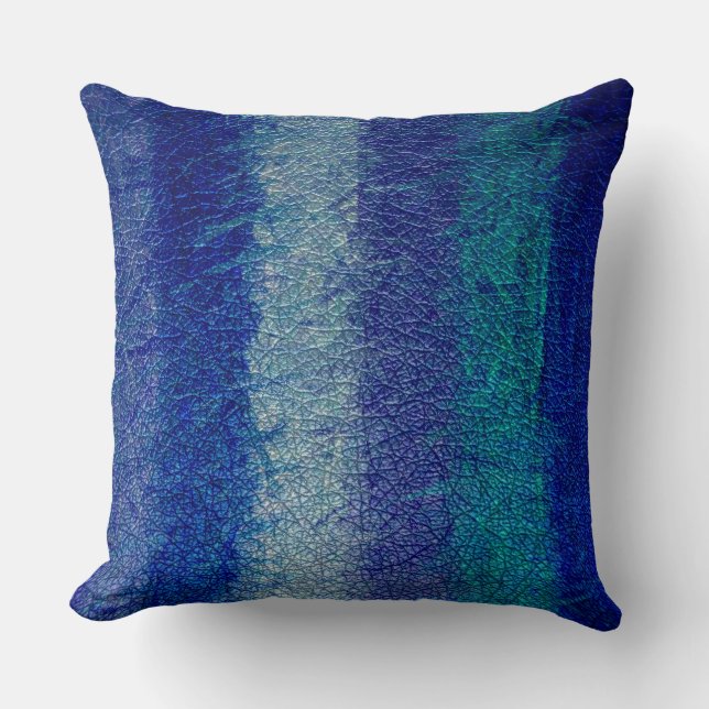 Coussin Cuir bleu de tons (Recto)