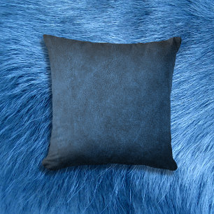 Coussin Cuir bleu Faux