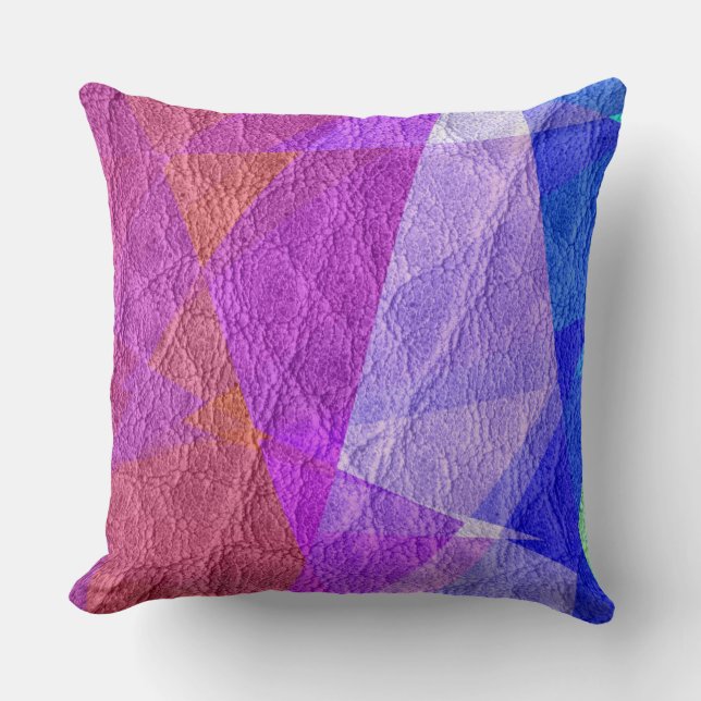 Coussin Cuir bleu pourpre (Recto)