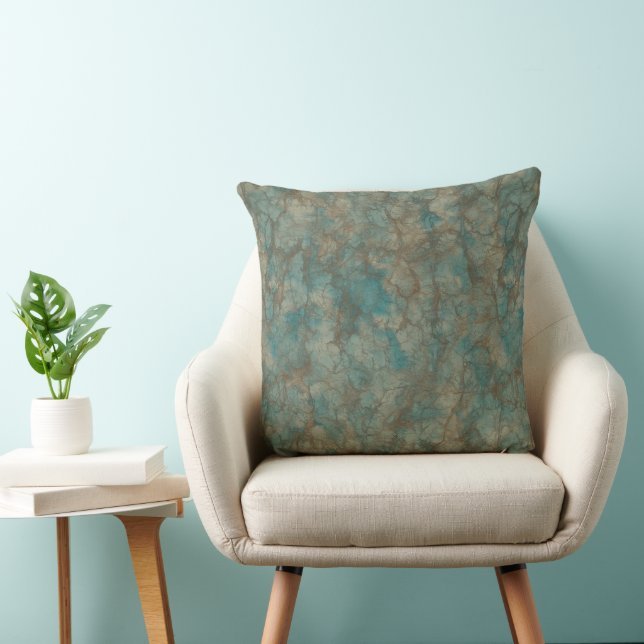 Coussin Cuir bleu turquoise (Chaise)