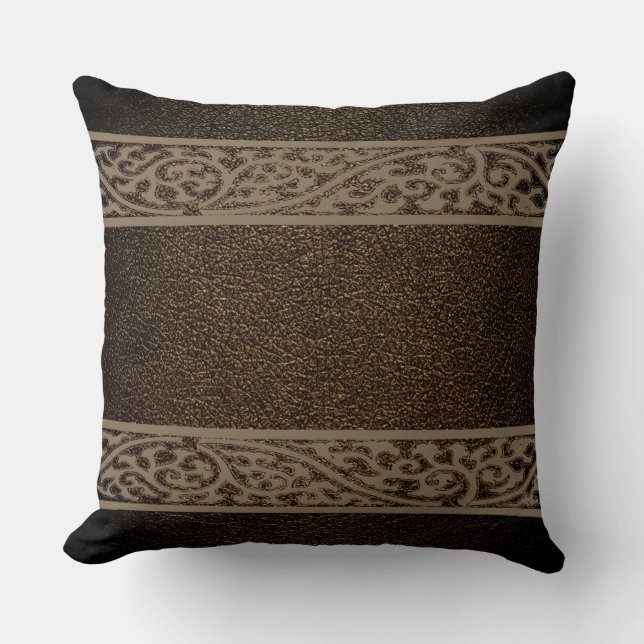 Coussin Cuir Brown (Recto)