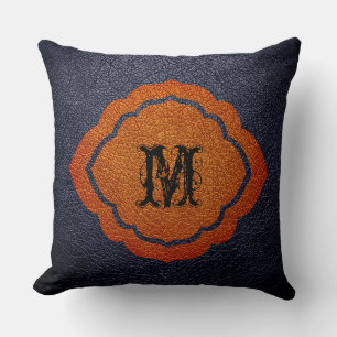 Coussin Cuir Brown noir