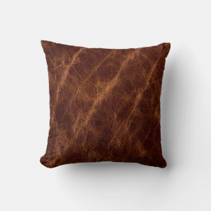 Coussin cuir Brown textulibération, texture, abstrait, acc