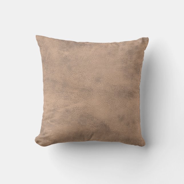 Coussin Cuir crème de peau de vache de Faux (Recto)