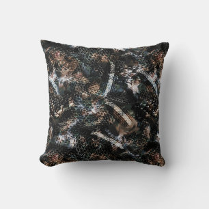 Coussin Cuir en peau de lézard reptile de serpent sans cou