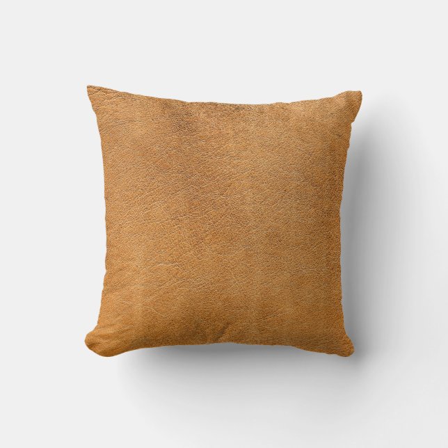 Coussin Cuir Italien Lambskin : Texture Vintage (Recto)