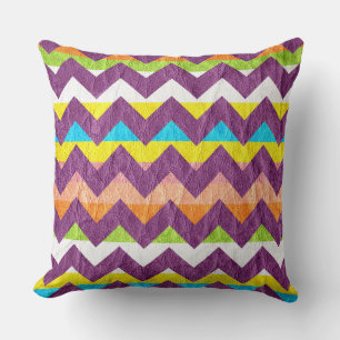 Coussin Cuir moderne violet Chevron