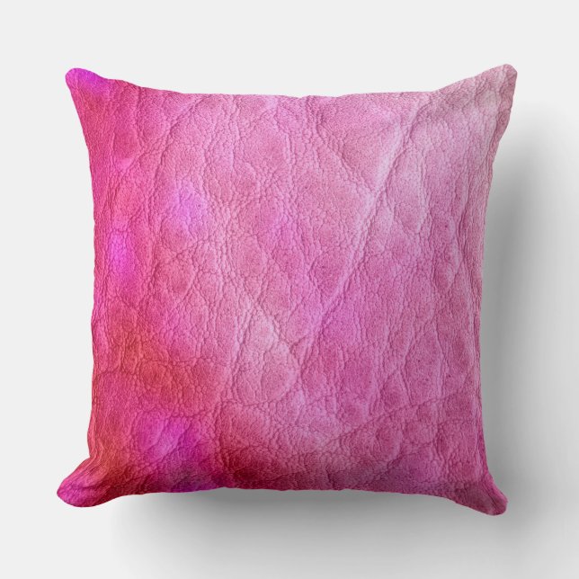Coussin Cuir rose chaud (Recto)