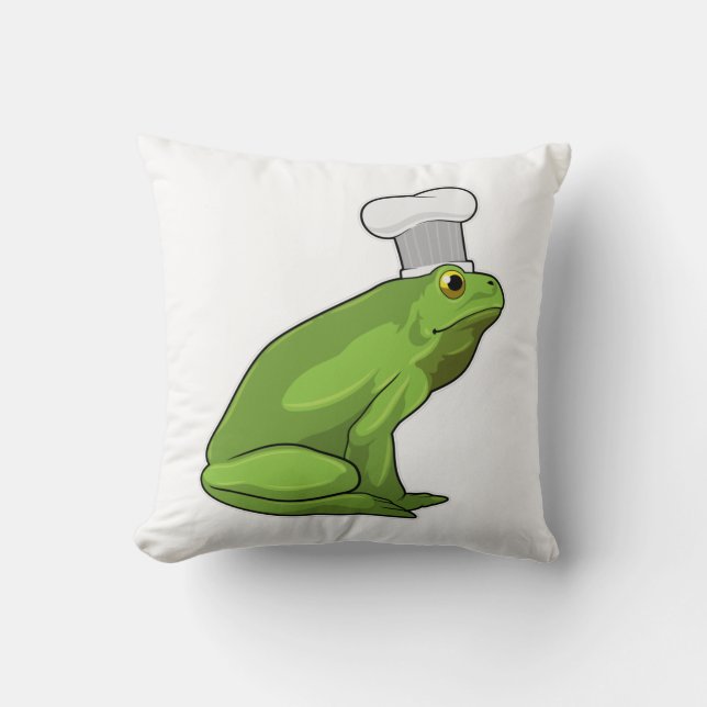 Coussin Cuire la grenouille avec casquette (Recto)