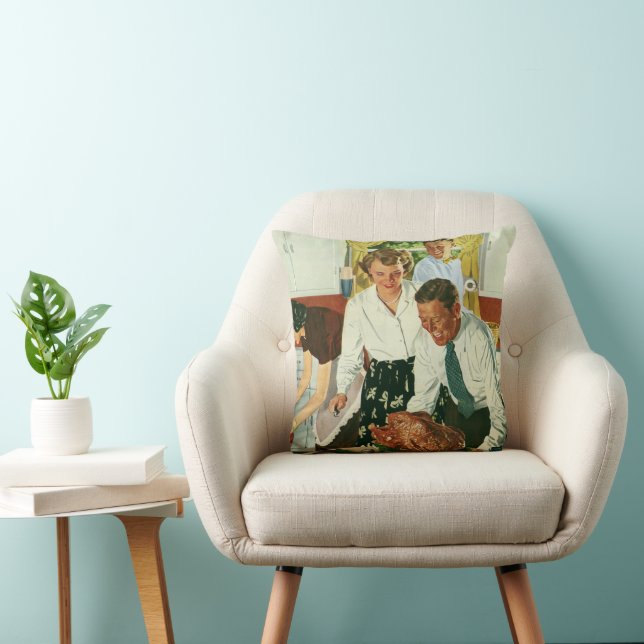 Coussin Cuisine familiale vintage Thanksgiving Dîner Cuisi (Chaise)