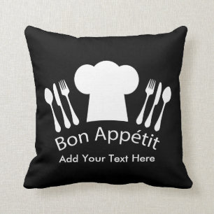 Coussin Cuisinier gastronome de casquette français de che