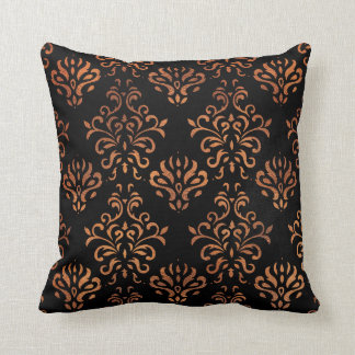 Coussin Cuivre et Damas noir
