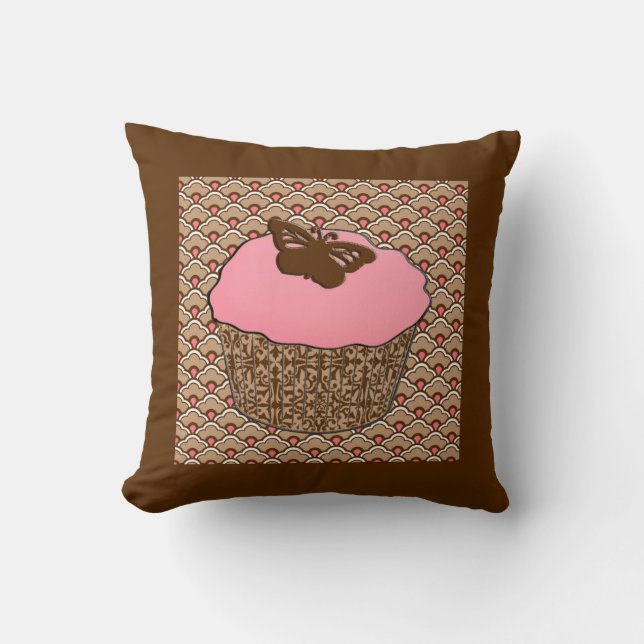 Coussin Cupcake rose fraise (Recto)