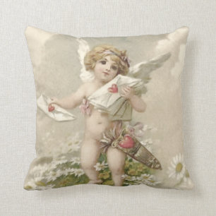 Coussin Cupidon Chérubin Ange Saint-Valentin Marguerite