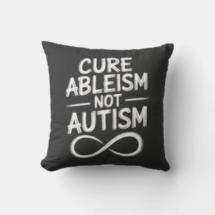 Coussin Cure Ableism Not Autism Chalkboard Style Citation