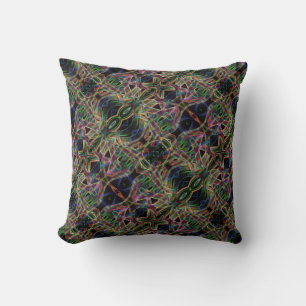 Coussin Curieux et tordu en miroir, opacité lignes colorée