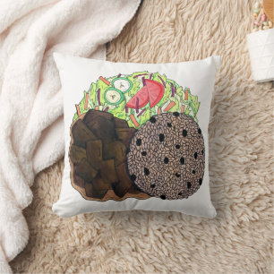 Coussin Curry Chèvre Riz et pois Jamaïcain Caraïbes Nourri