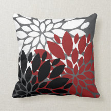 Cushion blanc gris-rouge