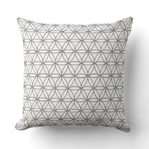 Cushion carré, Lotus Graphisme Fleur en Gris