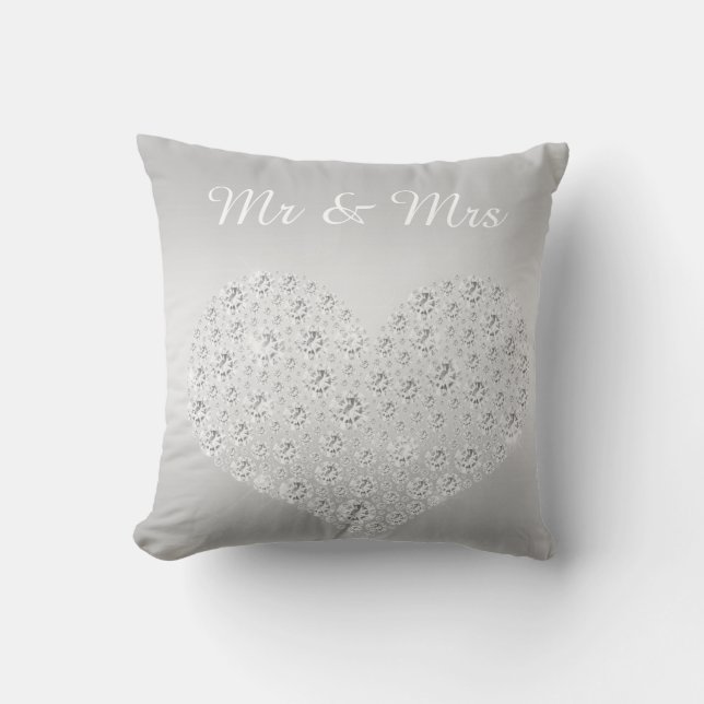 Coussin CUSHION DE COEUR DE DIAMONDE D'ARGENT MARIAGE arge (Recto)