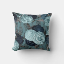 CUSHION DE HAMPTONS BLEU FLORAL vintage