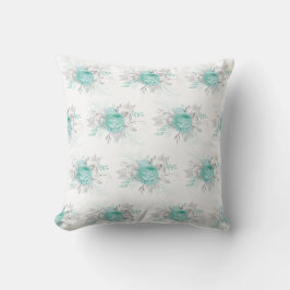 COUSSIN CUSHION FLORAL AQUA DOUBLE CÔTÉ HAMPTONS