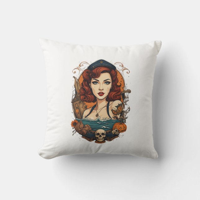 Coussin cushion mermaid pin up  (Recto)