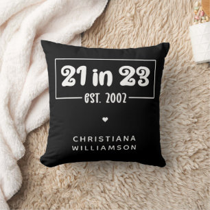 Coussin Custom 21st Birthday Cadeau 21 en 23 Est 2002