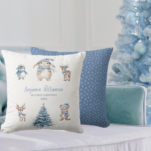 Coussin Custom Baby My 1st Christmas Woodland (Créateur téléchargé)