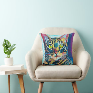 Coussin Custom Cat Portrait Painting -Forever Loved Pet