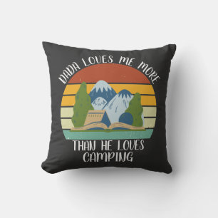 Coussin CUSTOM Dada M'Aime Plus Qu'Il N'Aime Le Camping