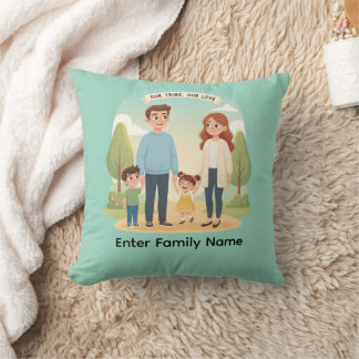 Coussin Custom Family Portrait Our Tribe Our Love