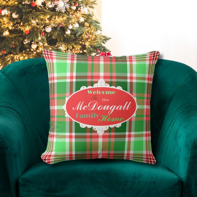 Coussin Custom Festive Red Green White Christmas Holiday (Créateur téléchargé)