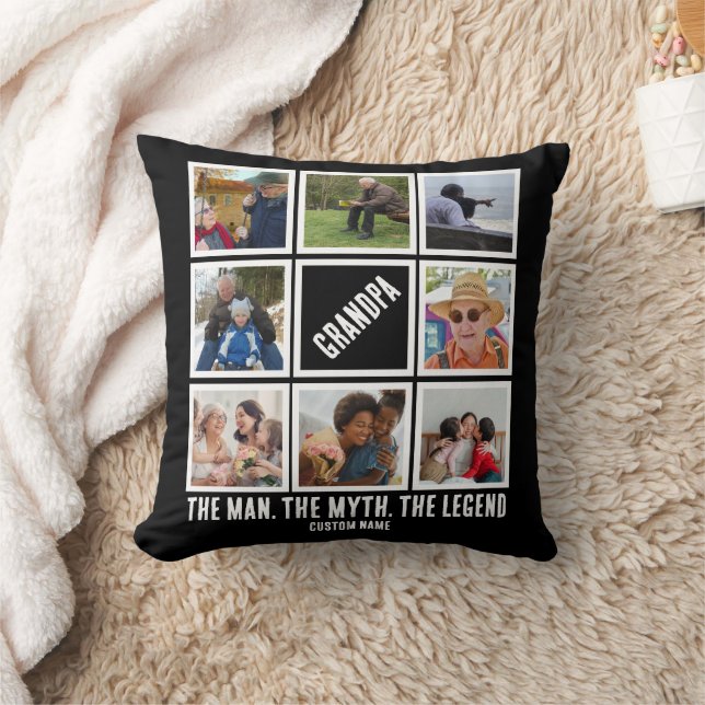 Coussin Custom Grand-pa l'homme mythe légende 8 Photo Coll (Couverture)