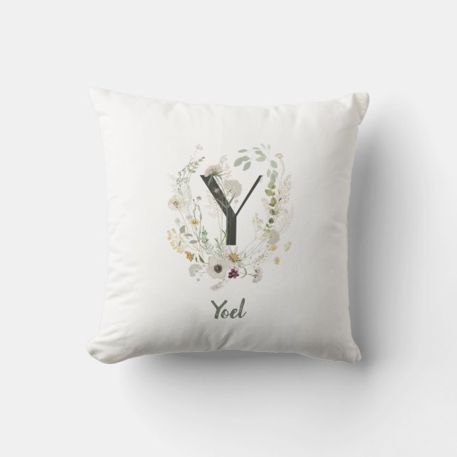 Coussin Custom Initial Y With Soft Colour (Recto)