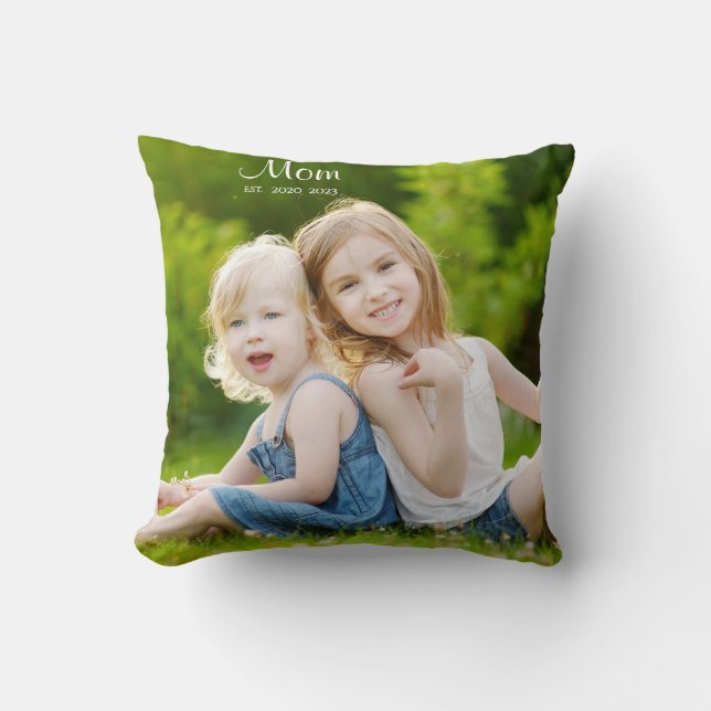 Coussin Custom Mom Established Modern Script Photo (Recto)