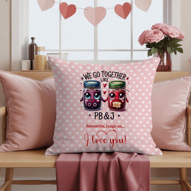 Coussin Custom Name Valentine Pillow Cute Food Art (Custom Name Valentine Pillow Cute Food Art)