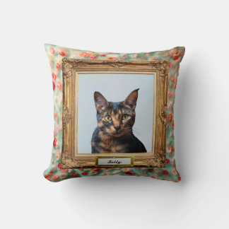 Coussin Custom Pet Portrait Cushion – Your Cat in a Frame