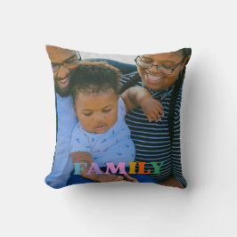 Coussin custom photo typography modern pretty Throw Pillow