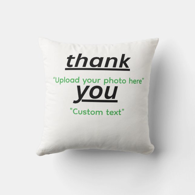 Coussin Custom Text & Upload Your Photo Personalized (Verso)