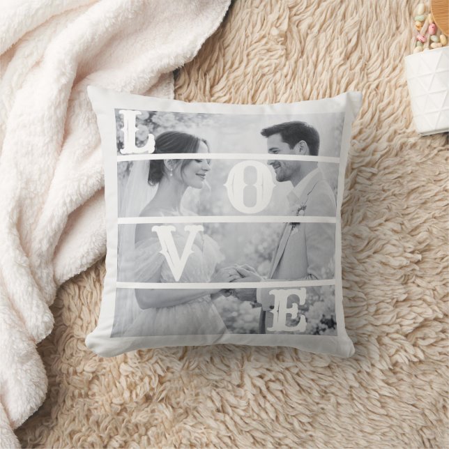 Coussin Custom Wedding Photo "LOVE" (Couverture)