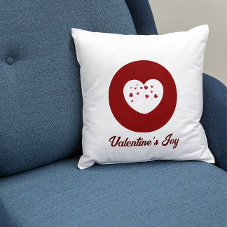 Coussin Customized Modern Script Red Heart Valentine's Day