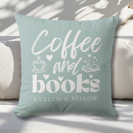 Coussin Cute Amateurs de café et de livre sur mesure