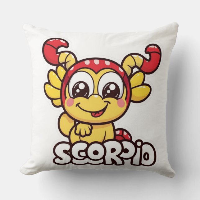 Coussin Cute Animated Scorpio Zodiac Design (Recto)