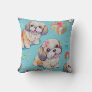 Coussin Cute Aquarelle Chien Chien Chien Chien, Animaux de