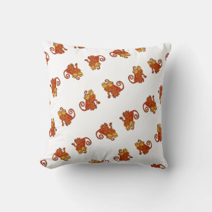 Coussin Cute Aquarelle Singes Faune jungle animaux