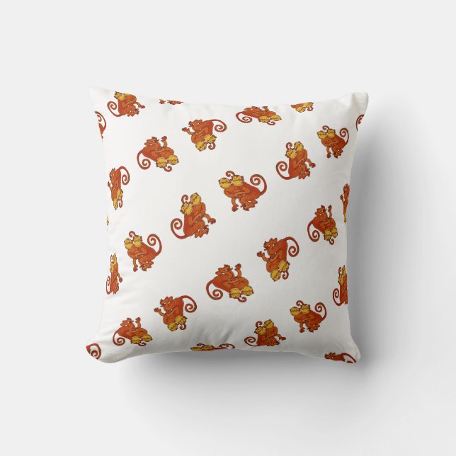 Coussin Cute Aquarelle Singes Faune jungle animaux (Recto)