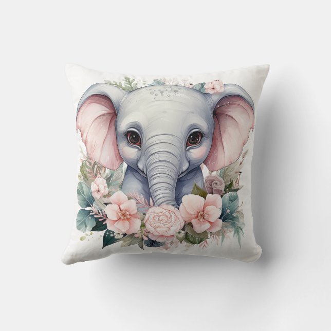 Coussin Cute Baby Elephant Decorative Pillow (Verso)