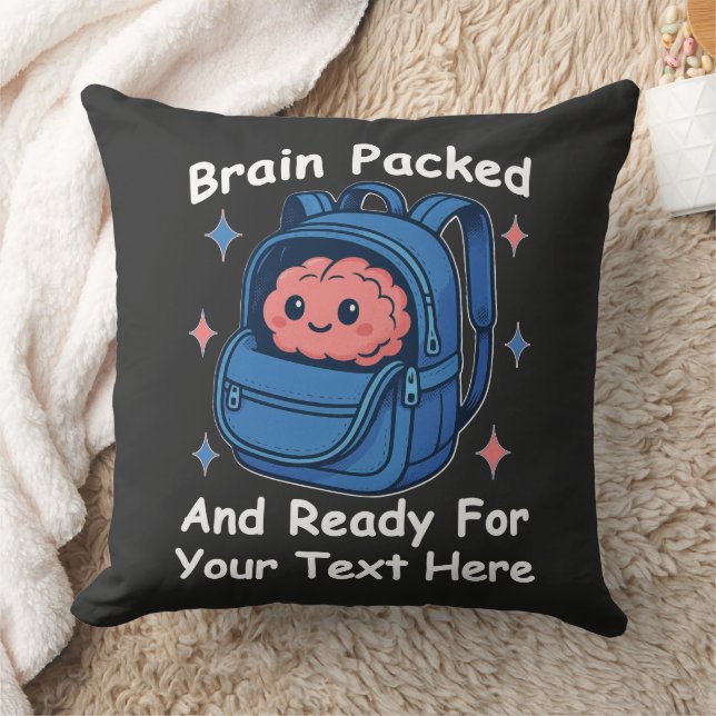 Coussin Cute Back-to-School Customizable “Brain Ready" (Couverture)
