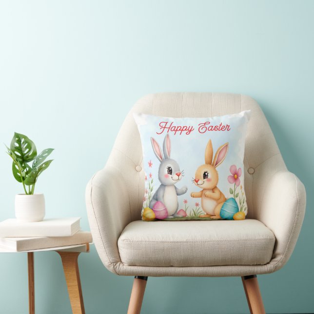Coussin Cute Beautiful Easter Bunnies Modern Collection (Chaise)